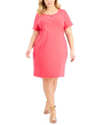 macys plus size pink dresses