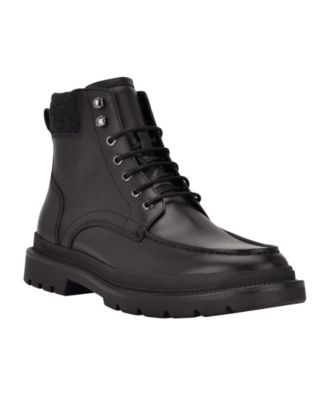 calvin klein black leather boots