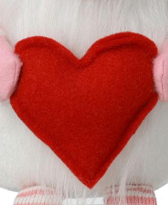 28.25" Fabric Valentine's Gnome Shelf Sitter with Dangling Legs