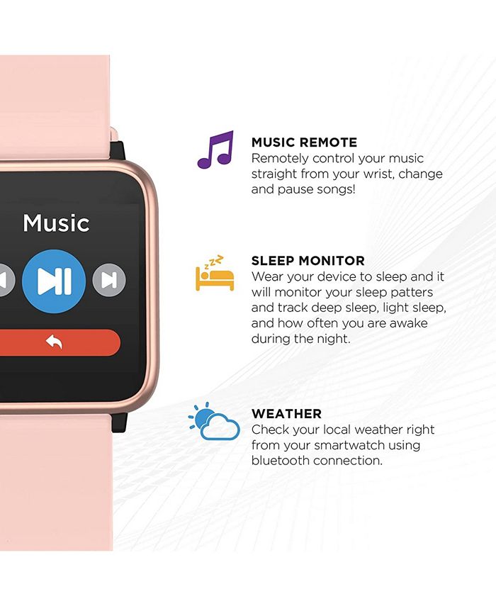 Q7 Unisex Fitness Tracker Blush Silicone Band Smartwatch with Gray