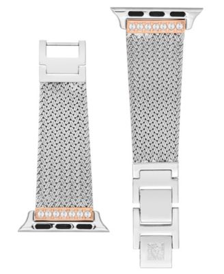 Women's Premium Crystal and Silver-Tone Mesh Band designed for Apple Watch&reg; 42mm (Series 1-3 only) & 44/45/46/49mm (Ultra & Ultra 2)