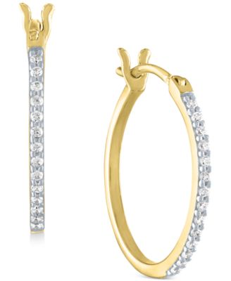Macy's - Diamond Hoop Earrings (1/6 ct. t.w.) in 10k Gold
