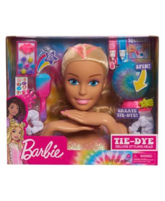 Photo 1 of Barbie Tie-Dye Deluxe 22-Piece Styling Head, Blonde Hair, Includes 2 Non-Toxic Dye Colors