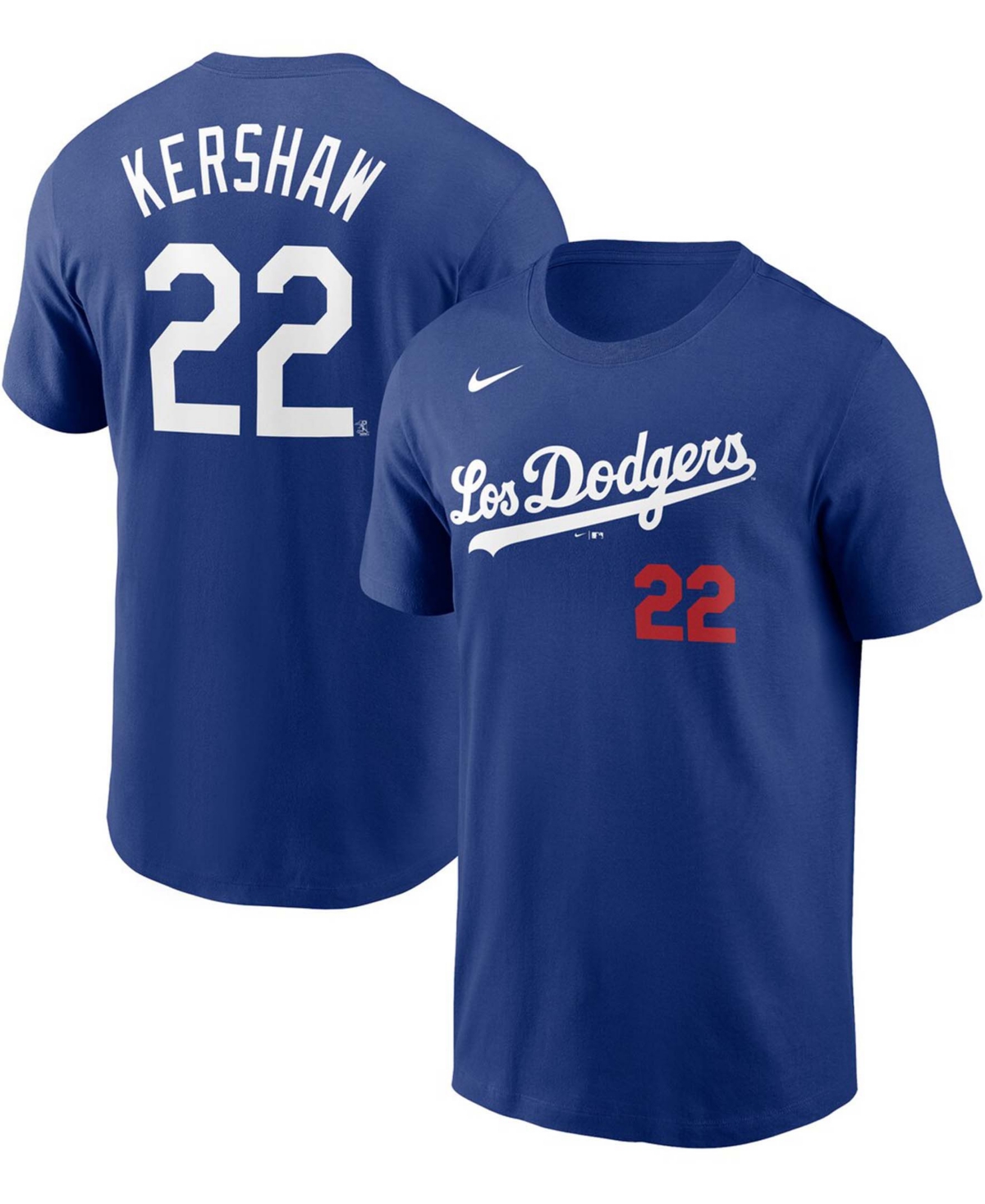 Nike Men's Los Angeles Dodgers 2021 City Connect Name & Number T-Shirt - Clayton Kershaw