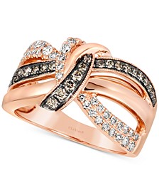 Chocolate Diamond (1/3 ct. t.w.) & Nude Diamond (3/8 ct. t.w.) Knot Ring in 14k Rose Gold