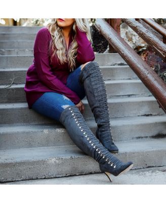 trill wide calf thigh high boot