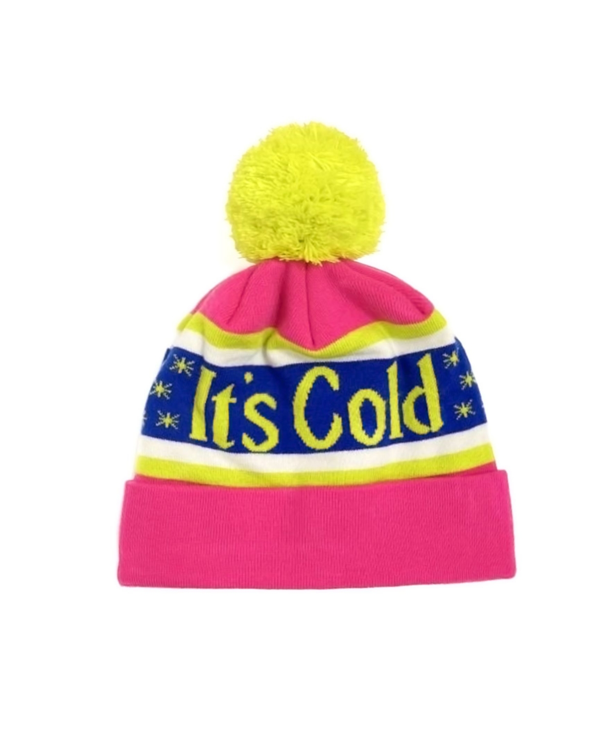 Women's Cold Lady Winter Hats - Pink, Neon Yellow