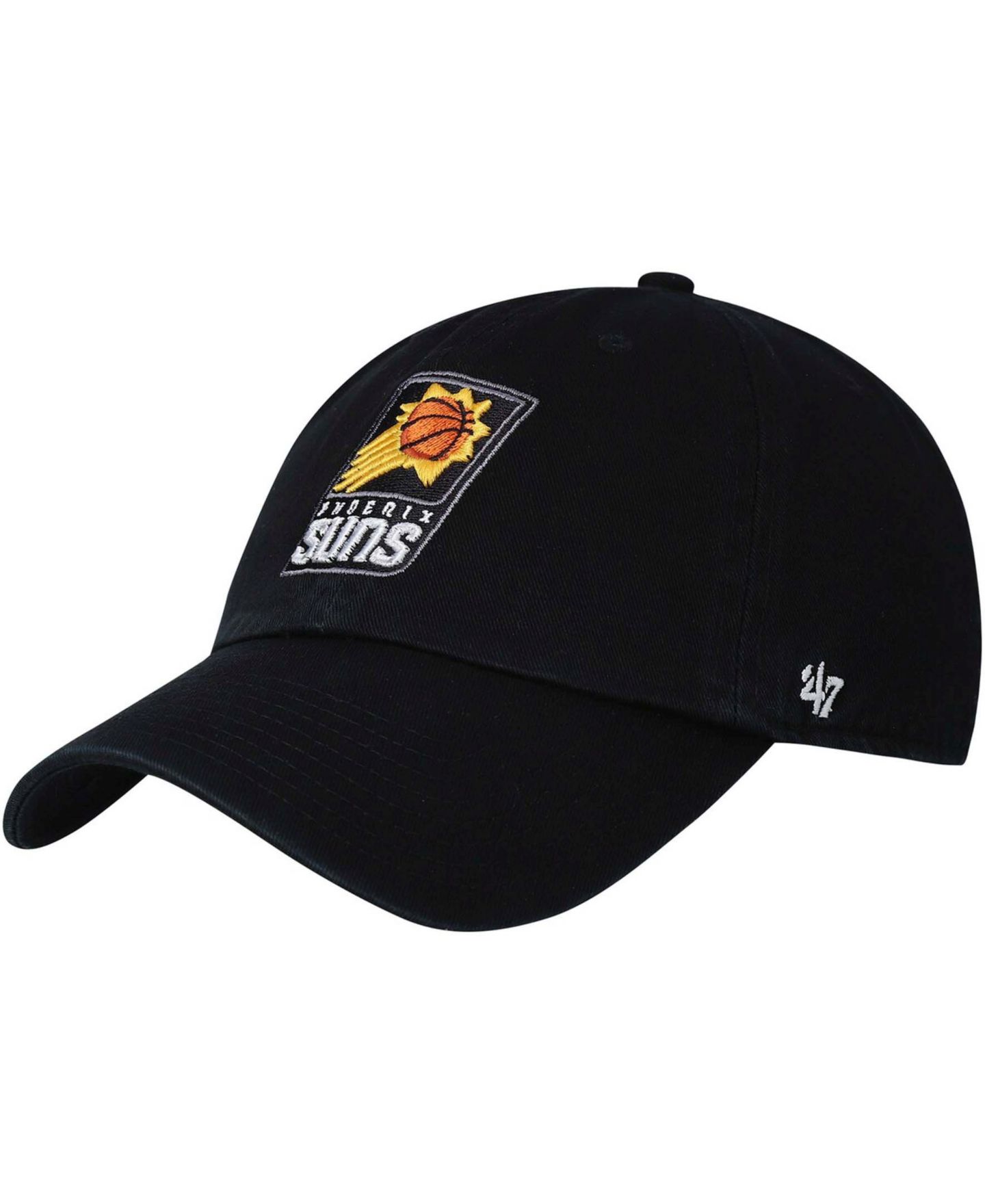 Мужская кепка '47 Brand Black Phoenix Suns Team Clean-Up Adjustable Hat — фото 1