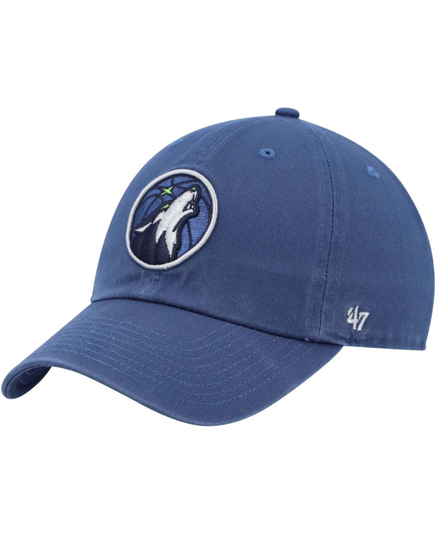 Мужская кепка '47 Brand Navy Minnesota Timberwolves Team Clean Up Adjustable Hat — фото 1