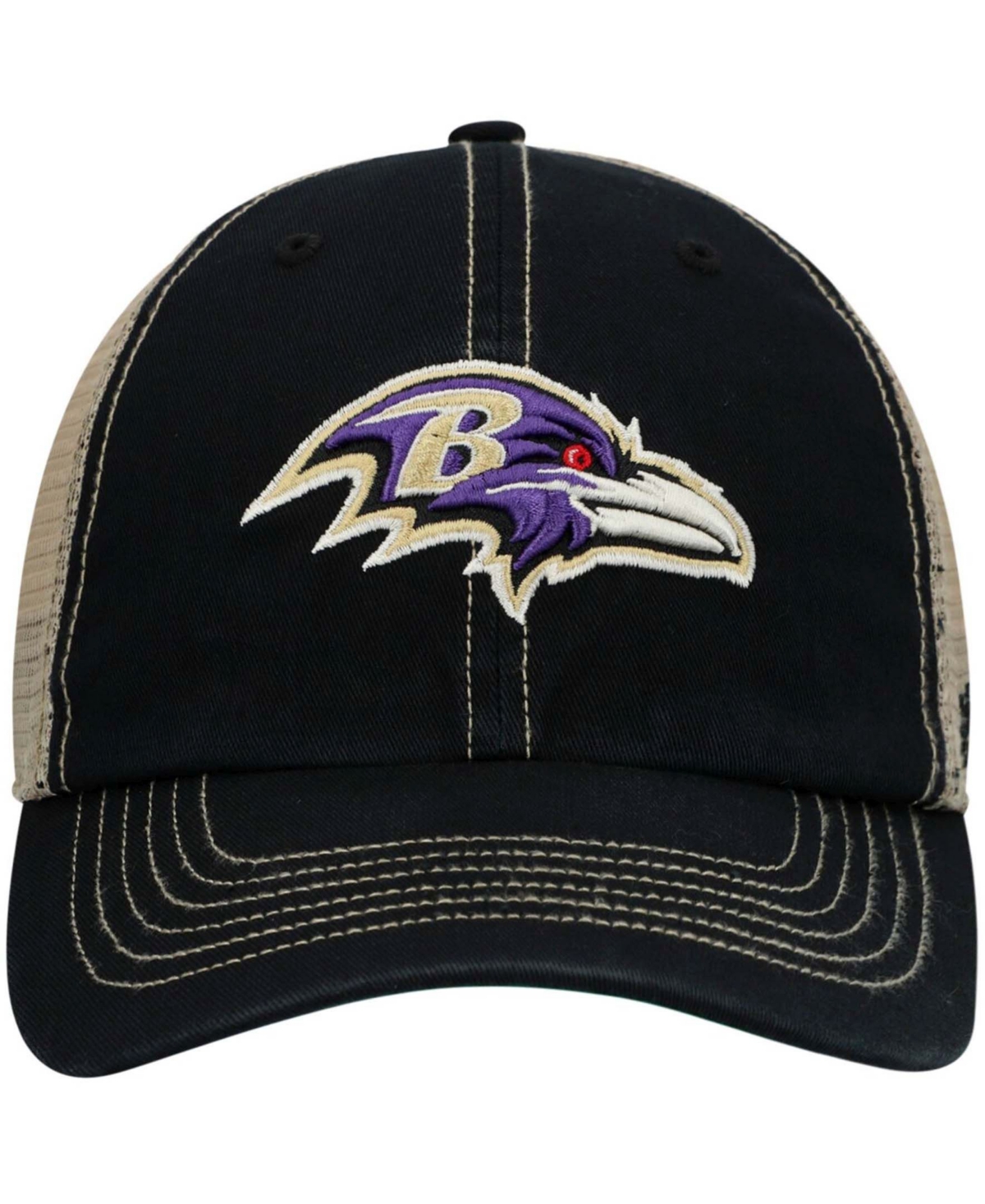 47 Brand Men's Black, Natural Baltimore Ravens Trawler Trucker Clean Up Snapback Hat In Black,natural