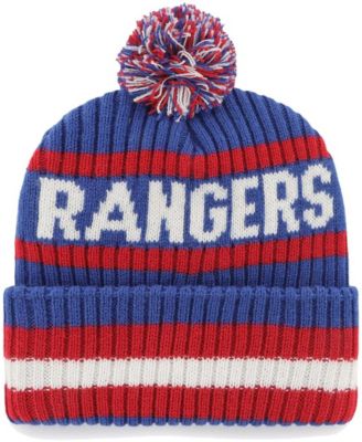 Men's Blue New York Rangers Bering Cuffed Knit Hat with Pom