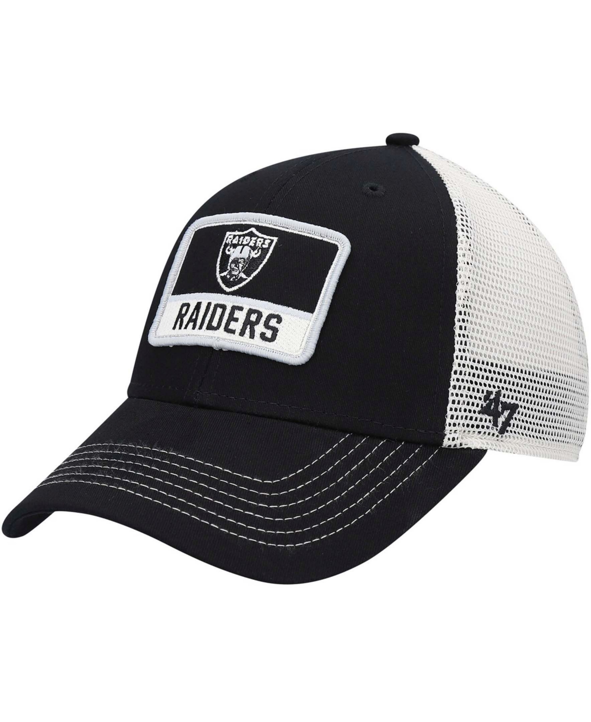47 Brand Kids' Boys Black, Natural Las Vegas Raiders Zoomer Mvp Snapback Hat In Black,natural