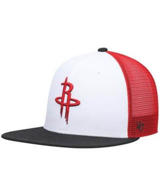 Men's White, Black Houston Rockets Gambino Captain Snapback Hat - Macy's