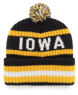 Men's Black Iowa Hawkeyes Bering Cuffed Knit Hat with Pom