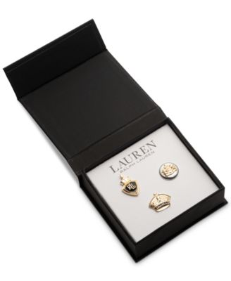 Lauren Ralph Lauren 3-Pc. Two-Tone Logo Pins - Macy's