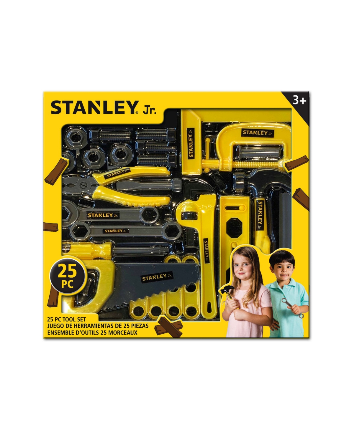 Shop Stanley Jr. 25 Piece Pretend Play Tool Set In Black,yellow
