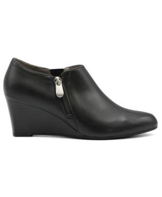 black leather comfort booties