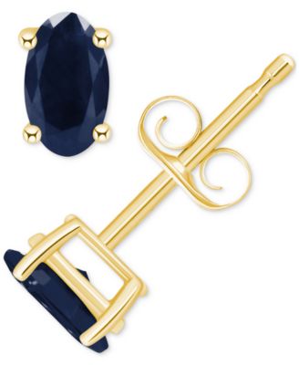 Macy's - Emerald Oval-Cut Stud Earrings (5/8 ct. t.w.) in 14k Gold (Also in Ruby, Sapphire, & Tanzanite)
