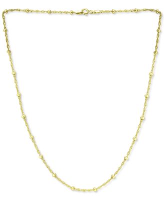 Small Beaded Singapore 18" Chain Necklace in 18k Gold-Plated Sterling Silver