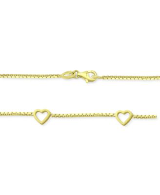 Open Heart Link Bracelet in 18k Gold-Plated Sterling Silver