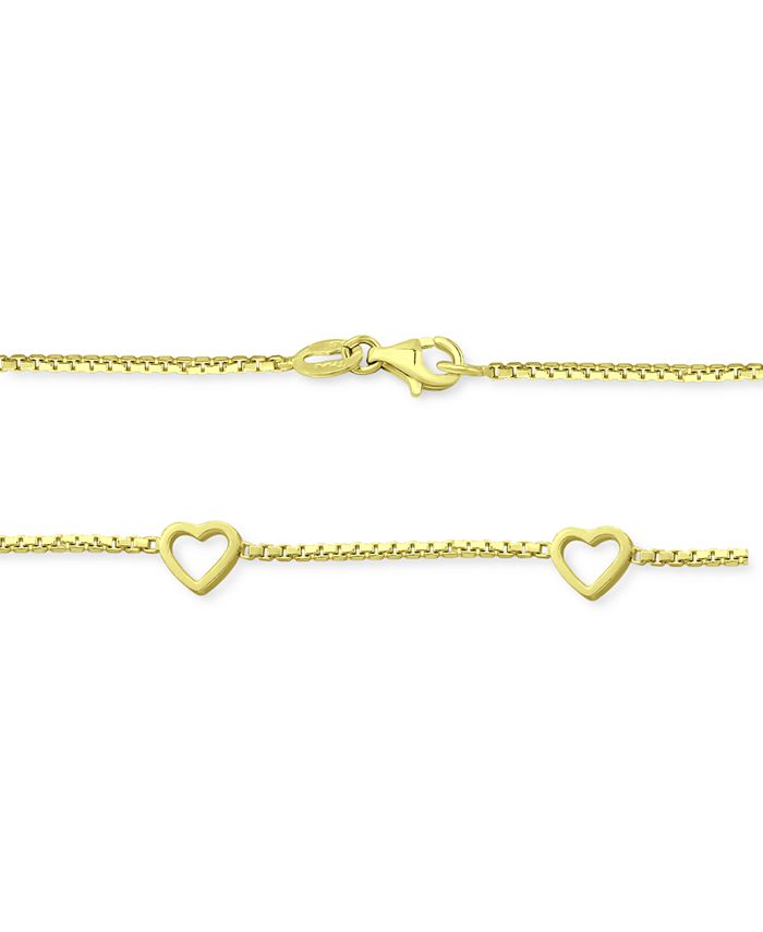 Giani Bernini Sterling Silver Bracelet, Open Heart Chain - Macy's