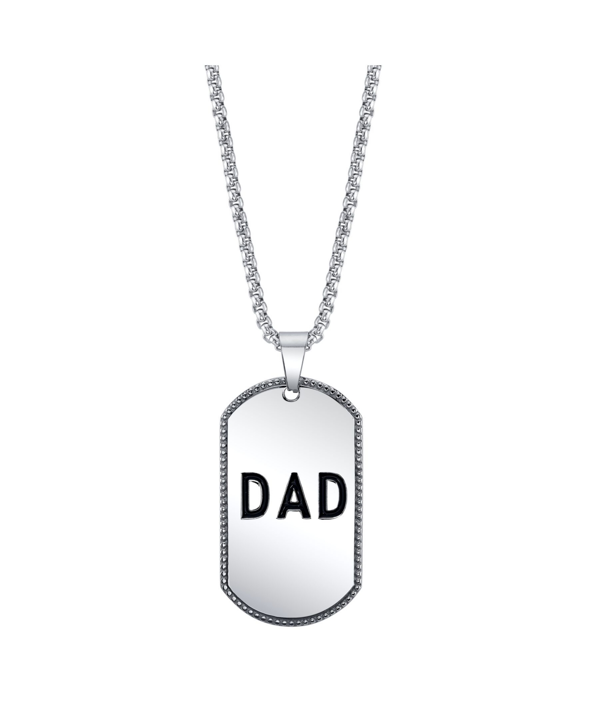 Men's Stainless Steel Dad Pendant Necklace - Silver-Tone