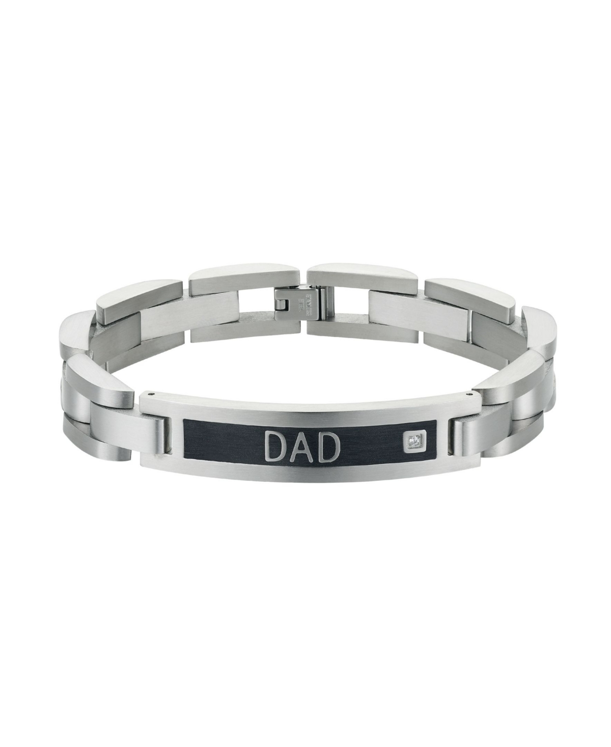 He Rocks Men's Stainless Steel Dad Link Bracelet