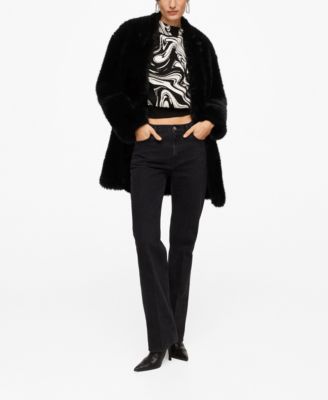 MANGO Women's Oversize Faux-Fur Coat - Macy's