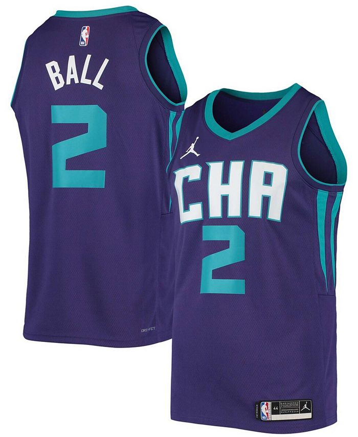 Youth Jordan Brand LaMelo Ball Purple Charlotte Hornets Statement Edition  Name & Number Player T-Shirt