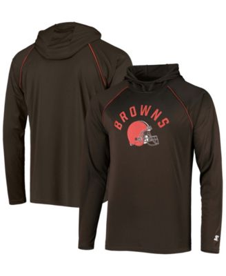 Men's Brown Cleveland Browns Raglan Long Sleeve Hoodie T-shirt