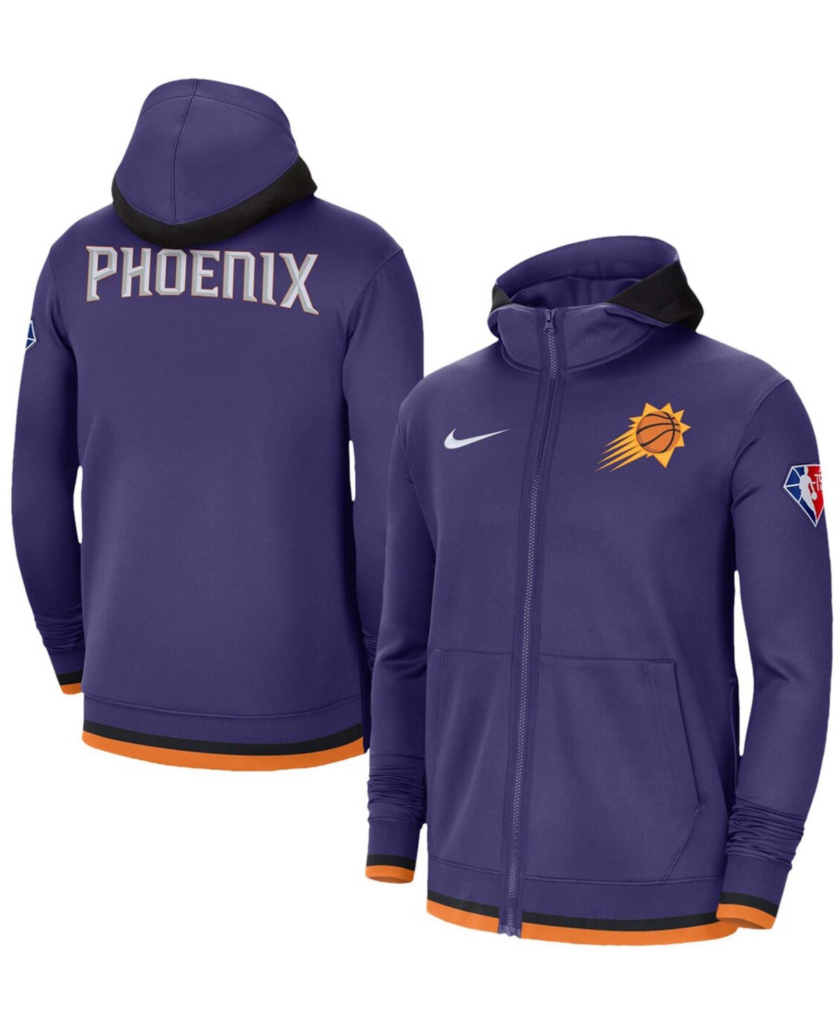 Men's Purple Phoenix Suns 75th Anniversary Performance Showtime Hoodie Full-Zip Jacket