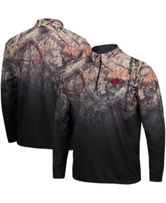 Men's Black Arkansas Razorbacks Mossy Oak Fleet II Quarter-Zip Jacket ...