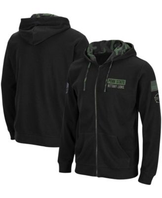 Men's Black Penn State Nittany Lions OHT Military-Inspired Appreciation Waffle Full-Zip Hoodie