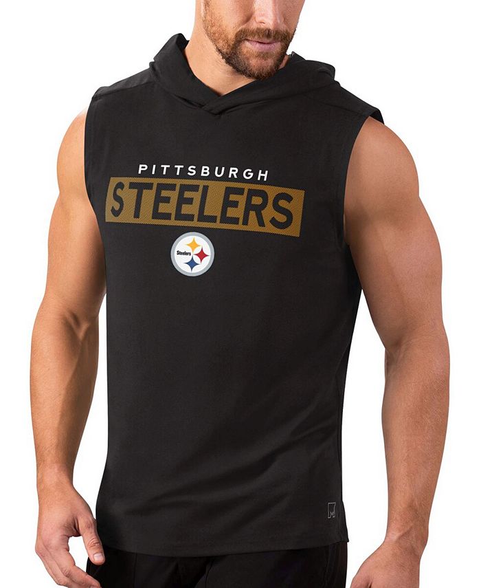 Msx By Michael Strahan Mens Black Pittsburgh Steelers Movement Sleeveless Performance Pullover 