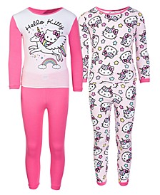 Little Girls 4-Pc. Printed Cotton Pajamas Set 