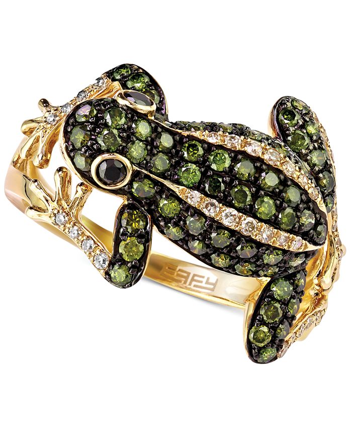 Diamond top frog ring