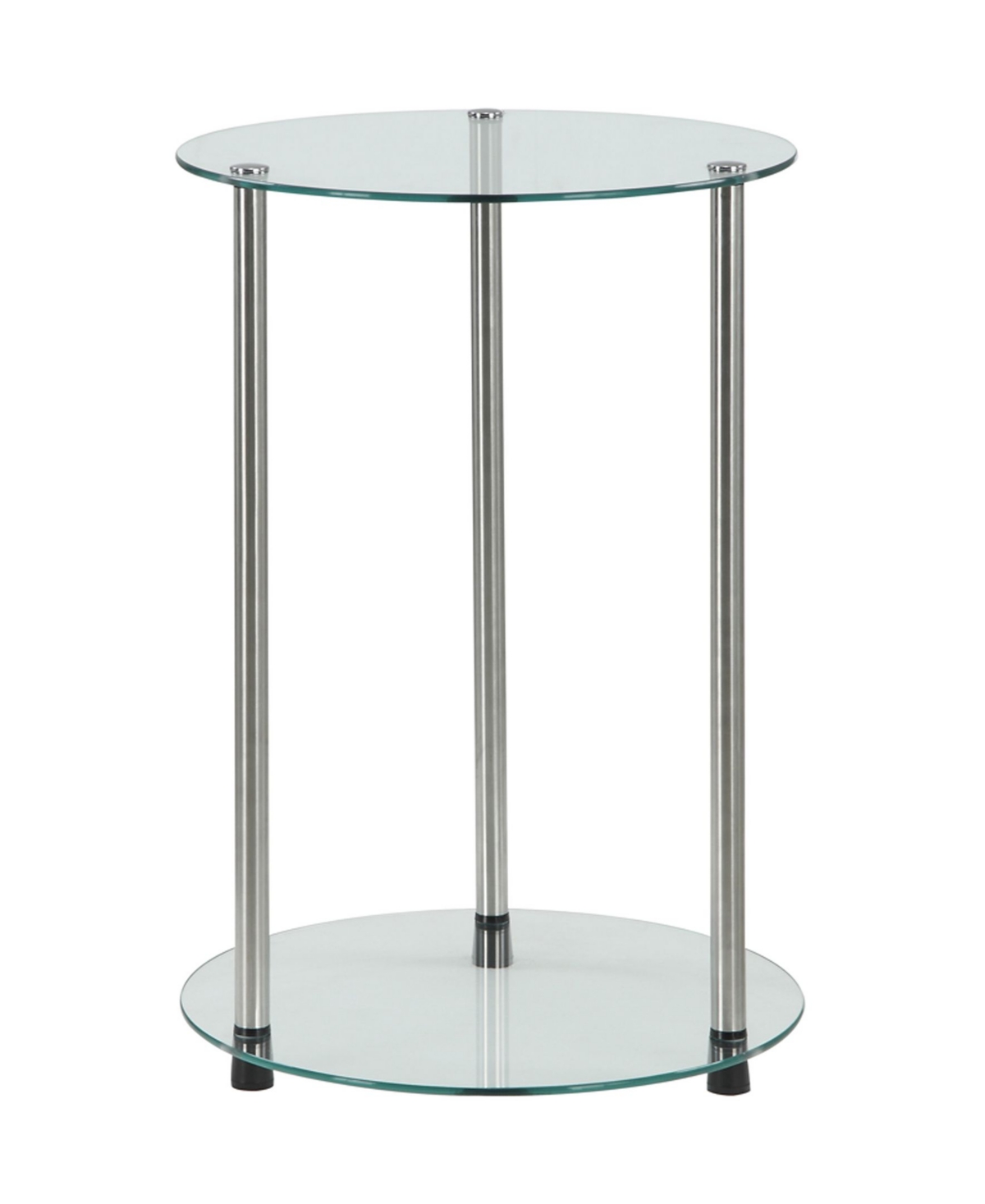 Shop Convenience Concepts 15.75" Glass Designs2go 2 Tier Round End Table