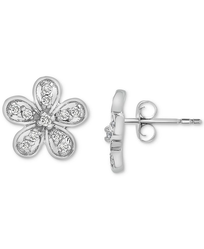 Macy's diamond flower hotsell earrings