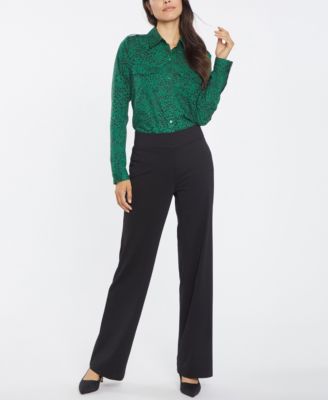 Ponte Relaxed Leg Pull-On Pants 