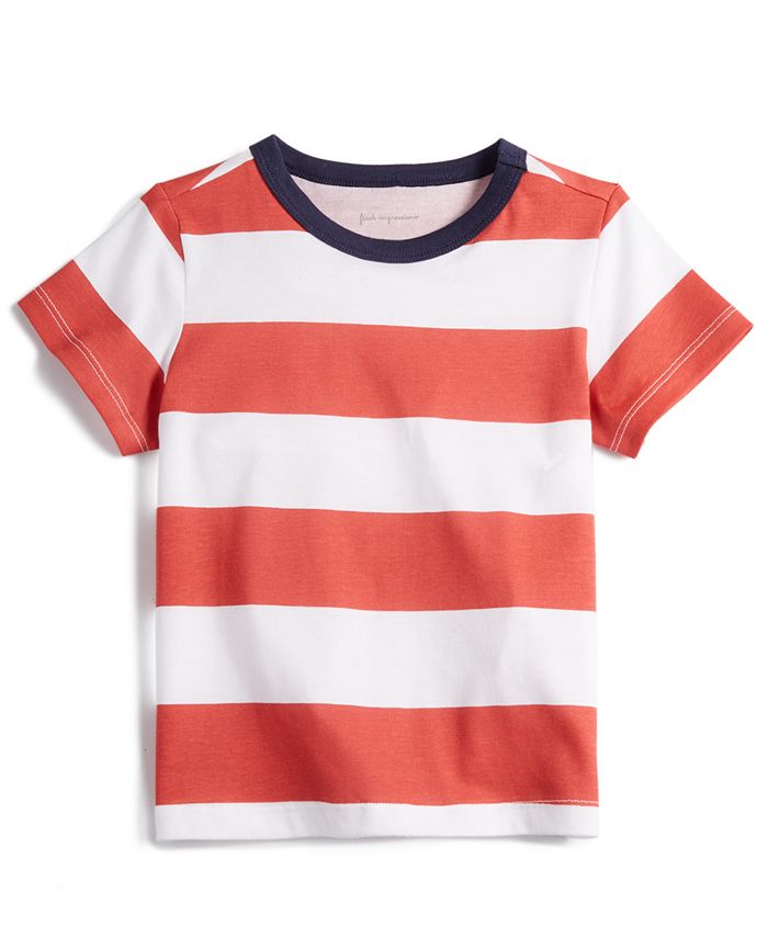 First Impressions Baby Boys Rugby Stripe T-Shirt, Created for Macy's ...