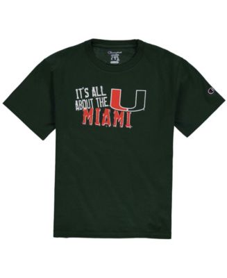 Champion Big Boys and Girls Green Miami Hurricanes Team Chant T-shirt ...