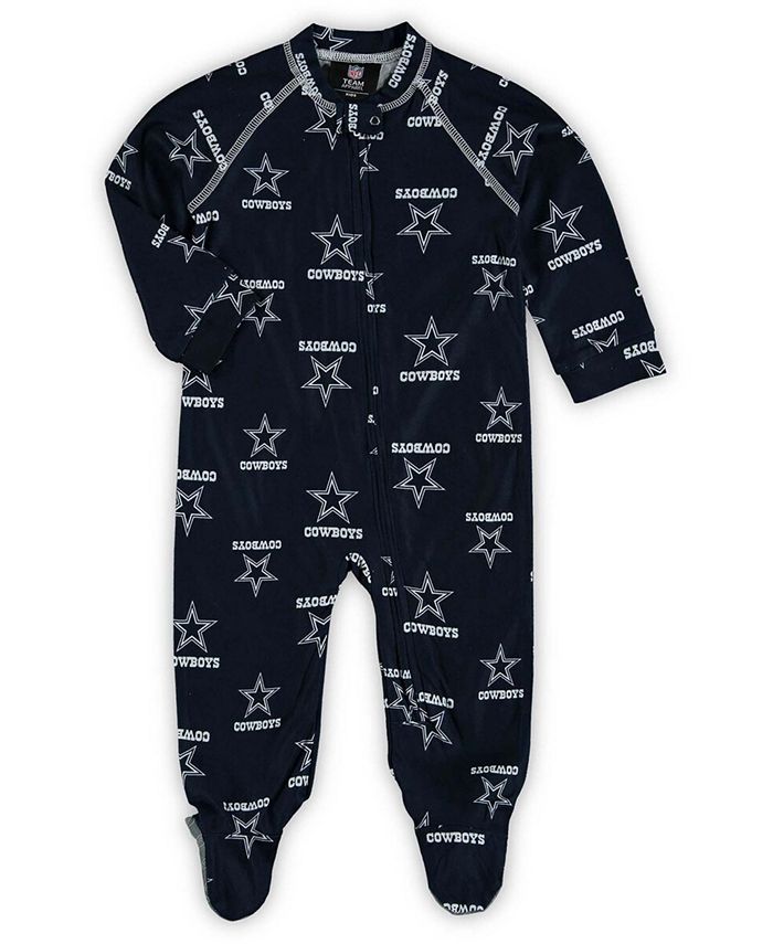 Kids Pajamas OuterStuff Cowboys Navy/Silver Holiday Infant 