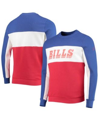 Junk Food Men's Royal and Red Buffalo Bills Color Block Pullover Sweatshirt  - Macy's