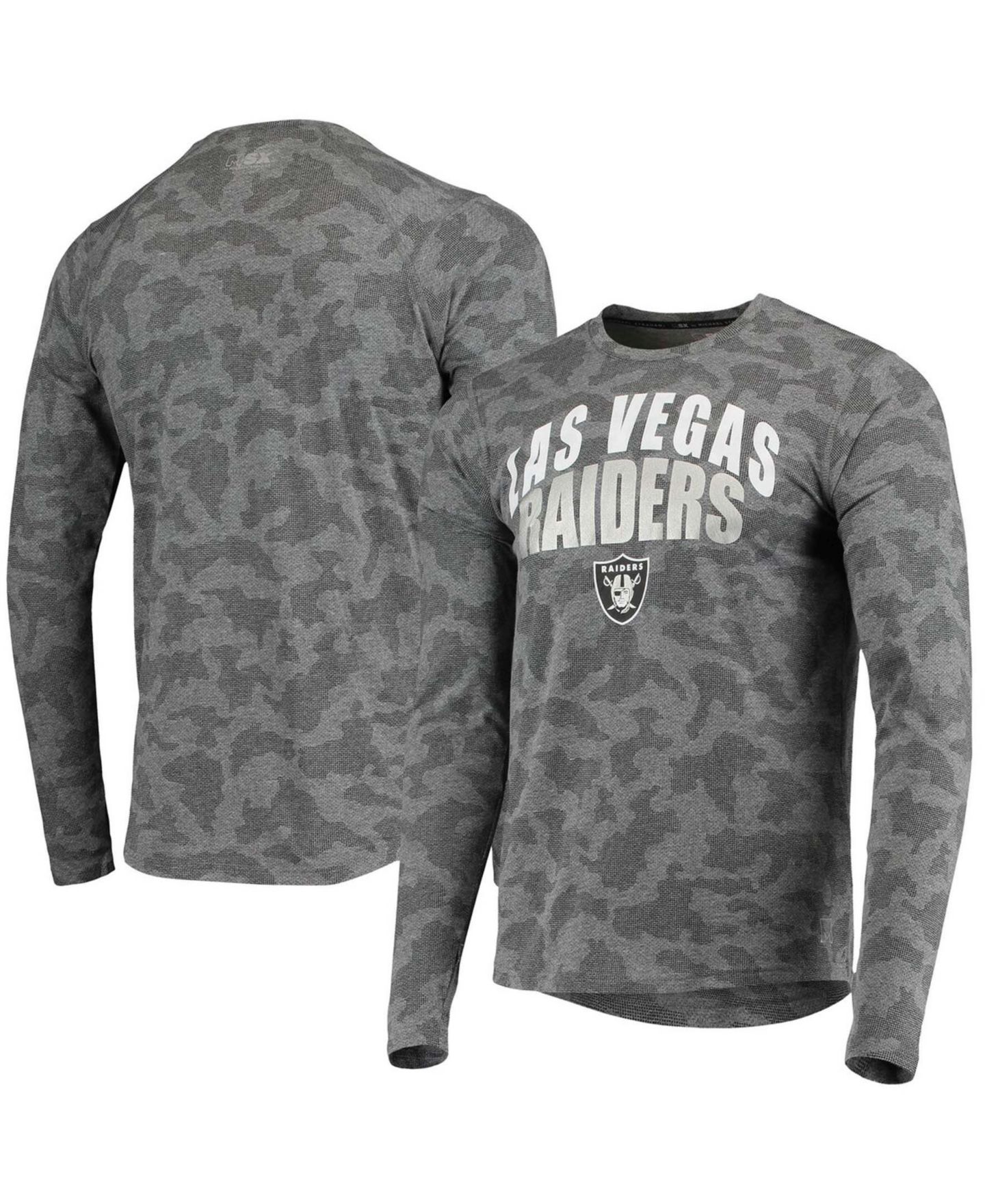 Мужская футболка MSX by Michael Strahan Black Las Vegas Raiders Camo Performance Long Sleeve — фото 3