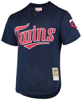 Men's David Ortiz Navy Minnesota Twins 2002 Cooperstown Collection Mesh Batting Practice Jersey