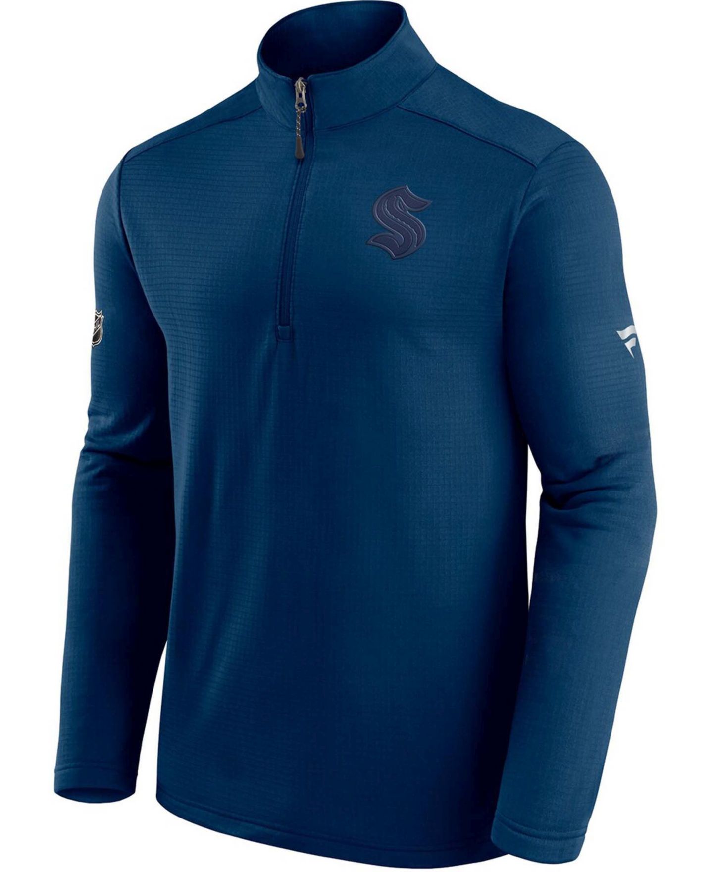 Мужская куртка Fanatics Deep Sea Blue Seattle Kraken Authentic Pro Travel and Training Quarter-Zip — фото 3