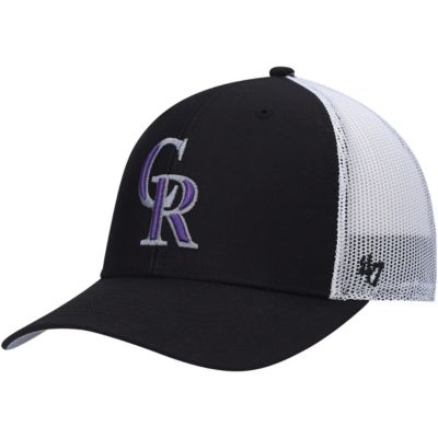 '47 Brand - Men's Black/White Colorado Rockies Primary Logo Trucker Snapback Hat