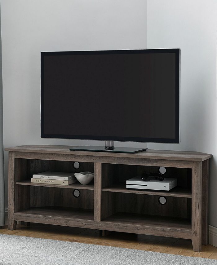 Walker Edison Transitional Wood Corner TV Stand Macy's