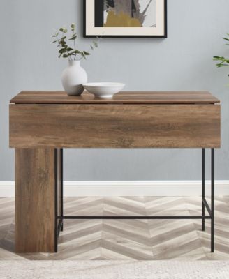 Walker Edison 48" Counter Height Drop Leaf Table with Storage