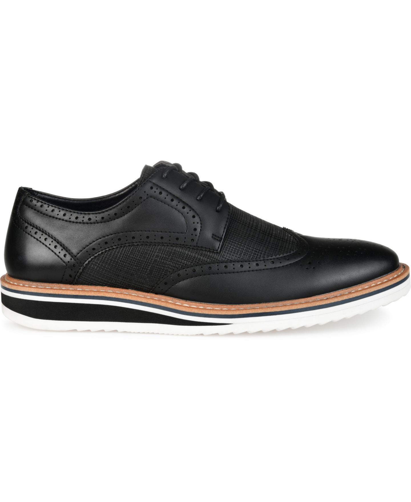 Мужские туфли Vance Co. Warrick Wingtip Derby, цвет: Чёрный — фото 2